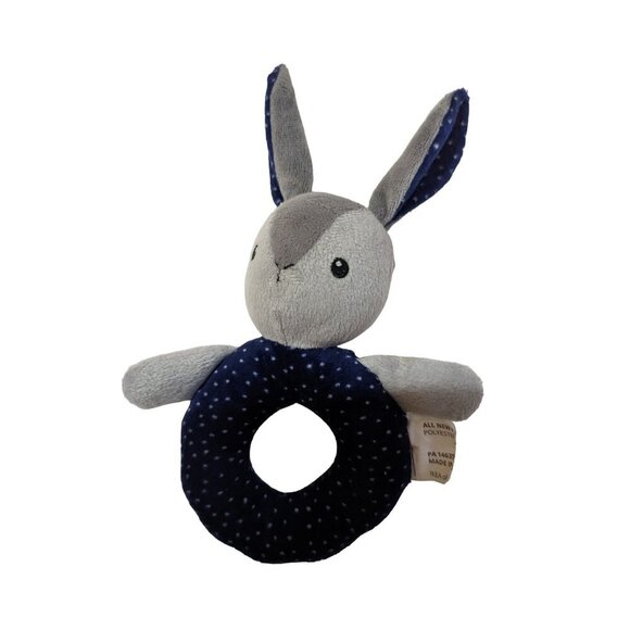 Ikea Bunny rabbit plush toy tattle baby gray blue 8" - Picture 6 of 8